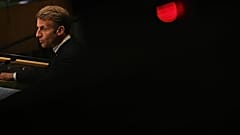 FILE: France's President Emmanuel Macron speaks during the 81st session of the United Nations General Assembly at United Nations headquarters, 22 September 2026