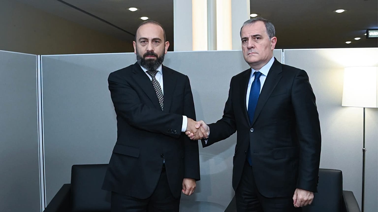 Minister of Foreign Affairs of the Republic of Azerbaijan Jeyhun Bayramov and Minister of Foreign Affairs and International Trade of the Republic of Armenia Ararat Mirzoyan