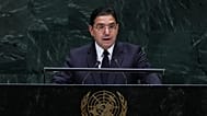 El ministro de Exteriores de Marruecos, Nasser Bourita, interviene en la 81.ª sesión de la Asamblea General de Naciones Unidas, el 22 de septiembre de 2026 en Nueva York