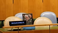 تظهر صورة الجنرال الإيراني الراحل قاسم سليماني خلال الدورة الحادية والثمانين للجمعية العامة للأمم المتحدة في مقر المنظمة الدولية، يوم الخميس 24 سبتمبر 2026.