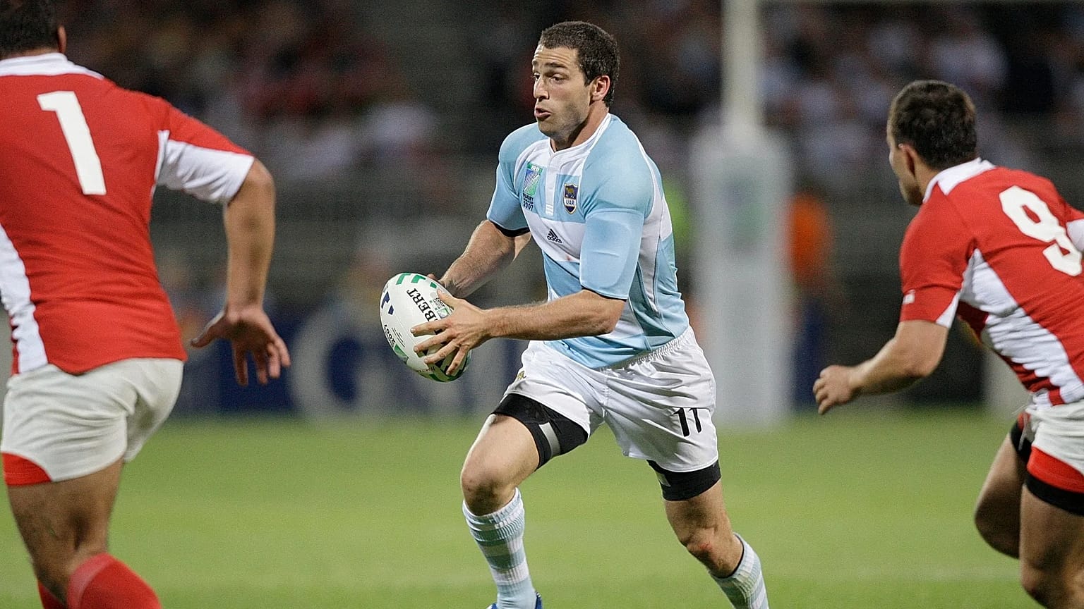 Foto de archivo. El argentino Federico Martín Aramburu, durante el partido del Mundial de rugby contra Georgia en Lyon, en 2007.