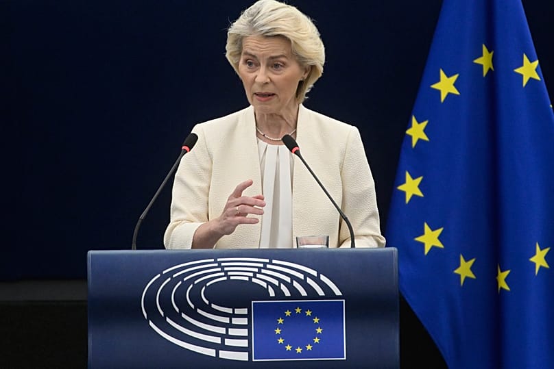 Ursula von der Leyen chamou "escudo da Europa" à Grécia