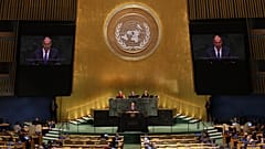 Foreign Minister Sergey Lavrov of Russia speaks during the 81st session of the United Nations General Assembly at United Nations headquarters, Saturday, Sept. 26, 2026.