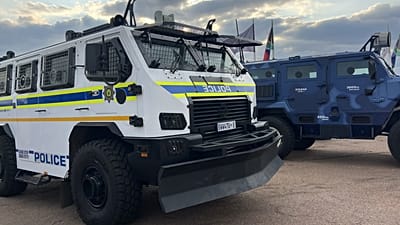 Véhicule du service de police sud-africain.