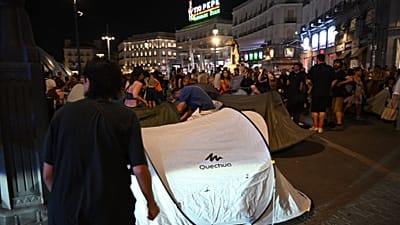 150 tentes à la Puerta del Sol, à Madrid (Espagne), pour dénoncer la crise du logement, 26 septembre 2026
