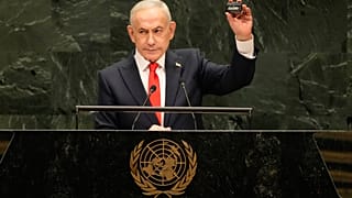 رئيس الوزراء الإسرائيلي بنيامين نتنياهو يتحدث أمام الجمعية العامة للأمم المتحدة في نيويورك، 24 سبتمبر/أيلول 2026.