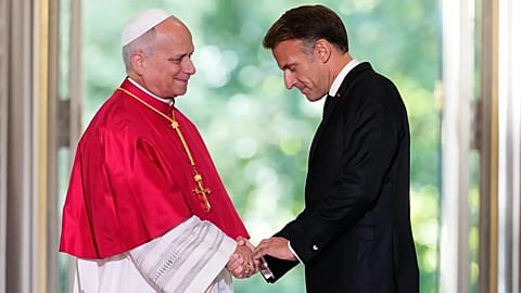 Emmanuel Macron et Léon XIV à l'Élysée, le 25 septembre 2026.