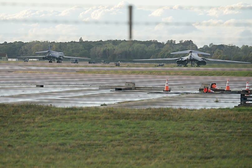US B1 bombers seen at RAF Fairford, 27 September, 2026