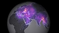 This map gives an example of the probability of interference during two weeks in February 2024