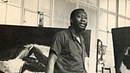 Frank Bowling, Royal College of Art atölyesinde.