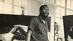 Frank Bowling, Royal College of Art atölyesinde.