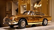 A view of 24-carat gold-plated model of James Bond's Goldfinger Aston Martin DB5, priced at 24,999 pound sterling and one of only seven made in museum quality 1:8 scale by Bri