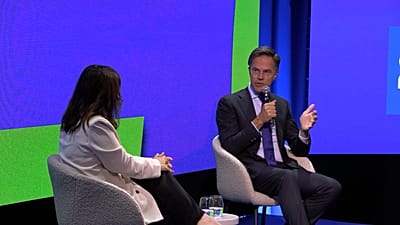 El secretario general de la OTAN, Mark Rutte, durante una entrevista con Euronews en la cumbre de Defensa y Espacio, el 30 de septiembre de 2026.
