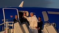 FILE: Pope Leo XIV boards a flight to Paris at Rome's Leonardo da Vinci International Airport in Fiumicino for a four-day pastoral visit to France, 25 September 2026.