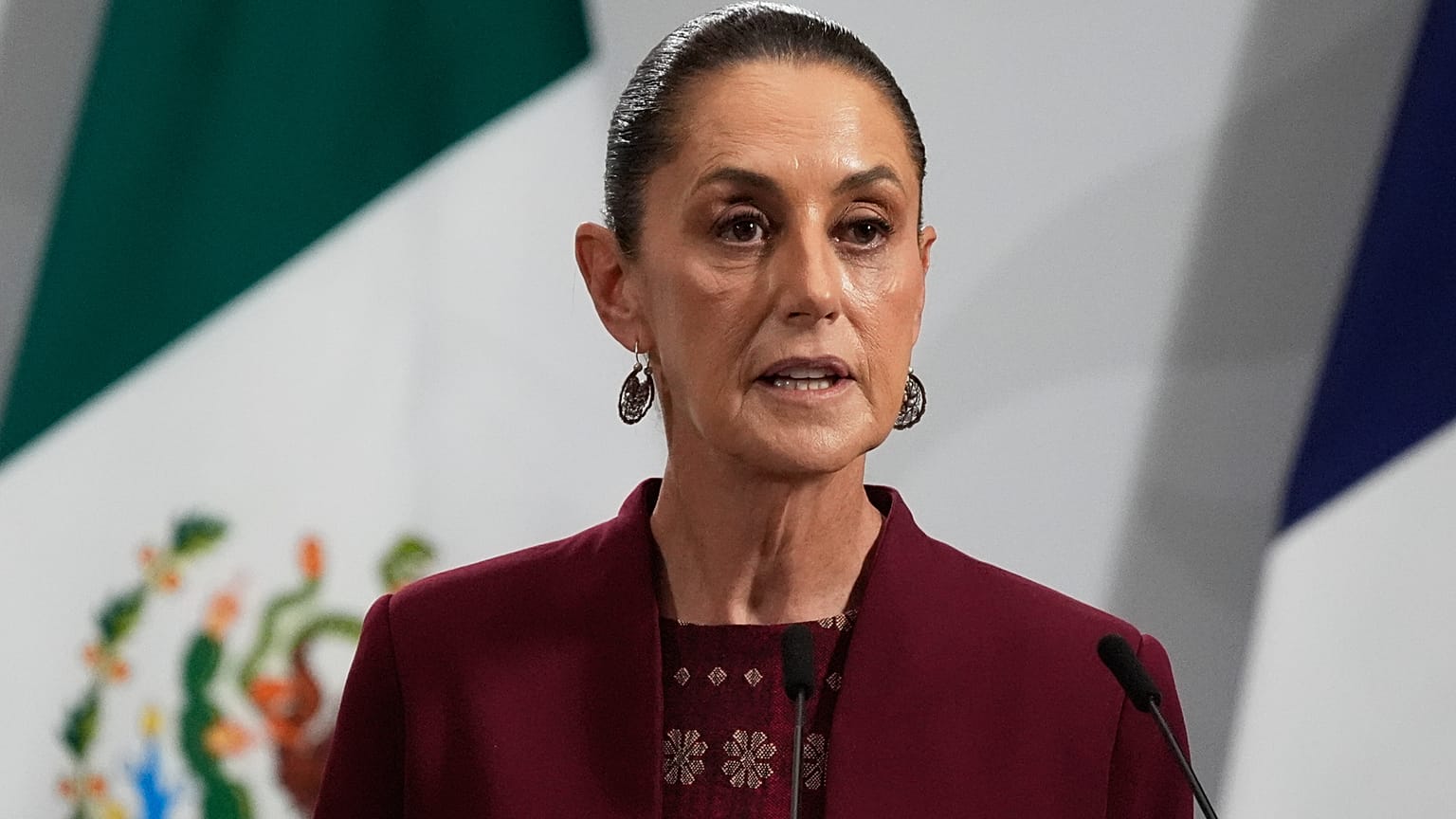 La presidenta de México, Claudia Sheinbaum, durante un acto el año pasado