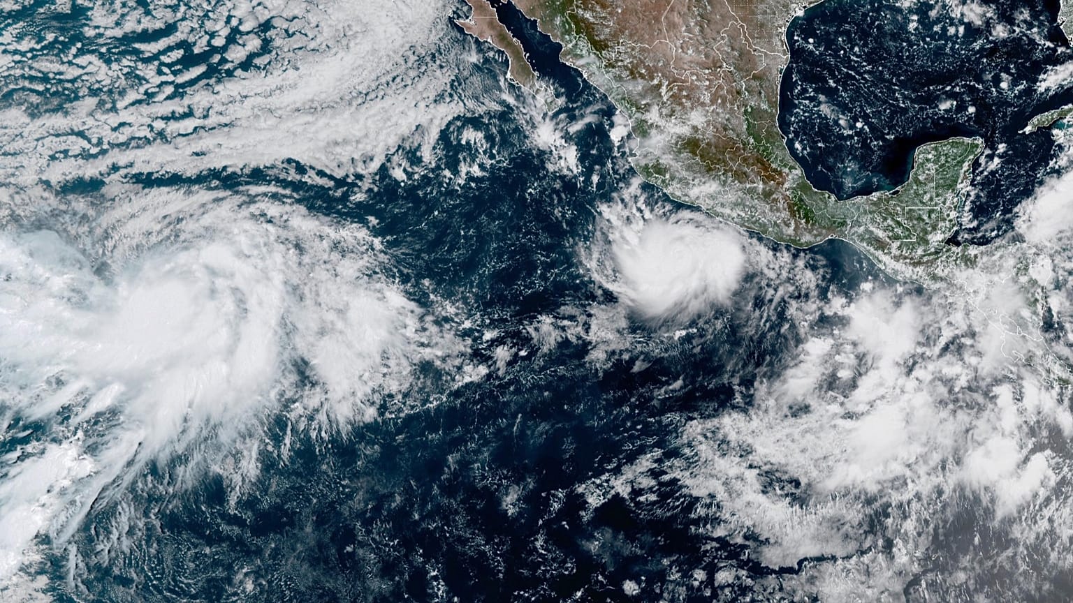 This photo provided by NOAA shows Hurricane Polo intensifying in the Pacific Ocean off the coast of Mexico, 21 September, 2026