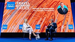 Florian Sengstschmid, CEO of the Azerbaijan Tourism Board, speaking at the Euronews Travel & Tourism Summit