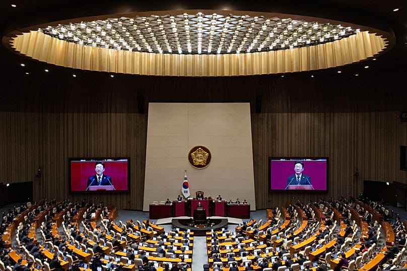 A view of the South Korean National Assembly in Seoul, 2 April, 2026