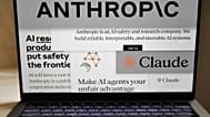 FILE. Pages from the Anthropic website and the company's logos are displayed on a computer screen in New York, 26 Feb. 2026