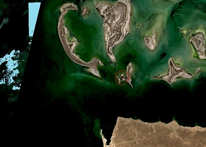 صورة أقمار صناعية للمنطقة نفسها في عام 2026.