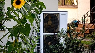 A heat pump is installed at a house in Frankfurt, Germany, Thursday, Sept. 7, 2023. The new heating law is supposed to pass legislation in Germany on Thursday. 