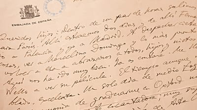 Miguel de Unamuno levelének részlete, amely megerősíti találkozását H. G. Wells íróval.