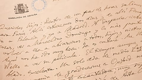 Detail of Miguel de Unamuno's letter confirming his meeting with the writer H.G. Wells