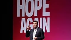 Britain's Prime Minister Andy Burnham delivers his Leader's Speech during the Labour Party Conference in Liverpool, England, Tuesday, Sept. 29, 2026.