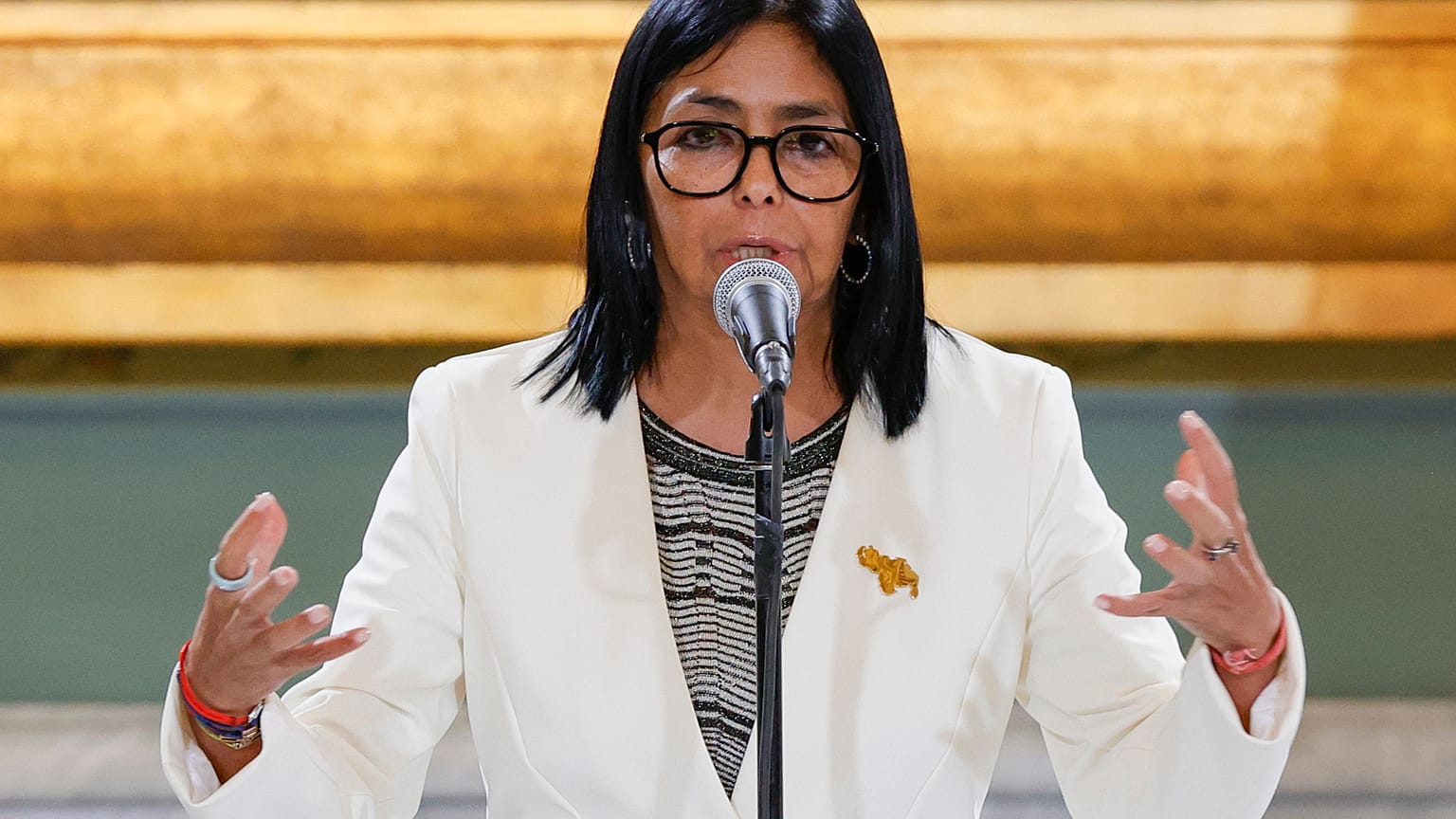 Delcy Rodríguez, durante un evento