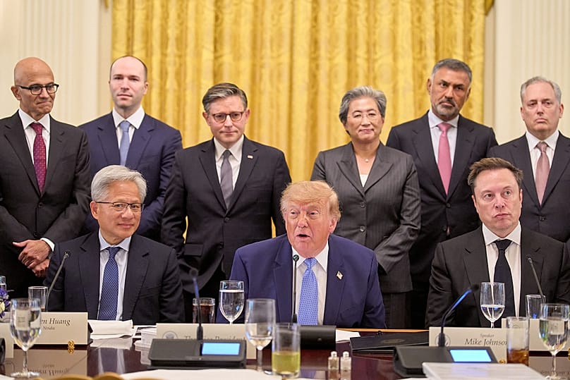 US President Donald Trump speaks in the East Room of the White House during a meeting and luncheon on artificial intelligence (AI), Tuesday Sept. 29, 2026