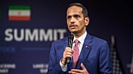 رئيس الوزراء القطري الشيخ محمد بن عبد الرحمن آل ثاني قبيل اجتماع رباعي ضم الولايات المتحدة وإيران وباكستان وقطر في سويسرا، 21 يونيو/حزيران 2026