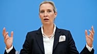 AfD party leader Alice Weidel talks to the media in Berlin, Germany, 21 September 2026.