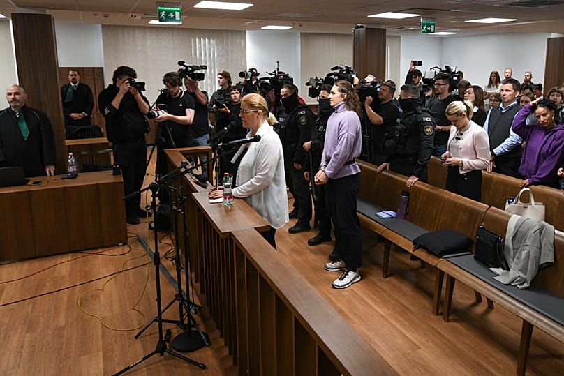 Maja T. attends a sentence appeal trial session at the Budapest-Capital Regional Court, 30 September, 2026
