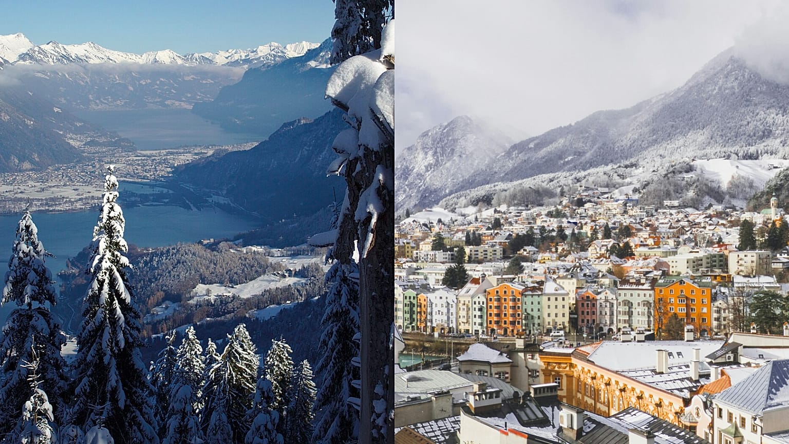 Interlaken in der Schweiz und Innsbruck in Österreich