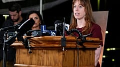 Media witness WPLN reporter Catherine Sweeney speaks during a news conference at Riverbend Maximum Security Institution after the execution of Christa Pike was halted Wednesda