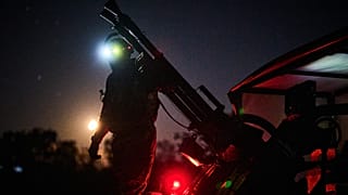 A Ukrainian air defense soldier gets ready to repel Russia's drone attack in Kyiv, Ukraine, Saturday evening, Sept. 19, 2026. 