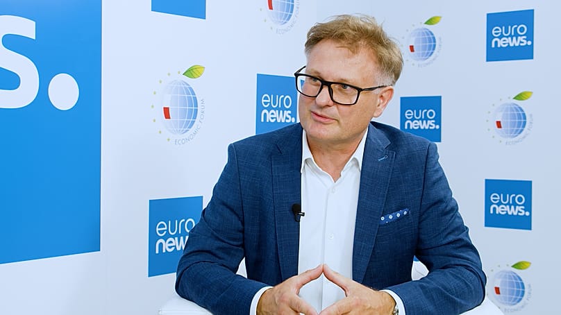 dr Robert Mordaka w studio Eruonews w Karpaczu