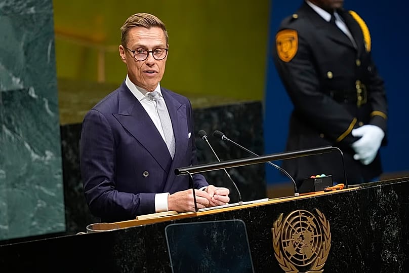 Der finnische Präsident Alexander Stubb spricht während der 81. Sitzung der UN-Generalversammlung am 22. September 2026 im Hauptquartier der Vereinten Nationen.