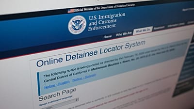 الولايات المتحدة يتم عرض موقع إدارة الهجرة والجمارك المستخدم لتحديد مكان شخص ما في مركز احتجاز المهاجرين، يوم الاثنين 21 سبتمبر 2026،