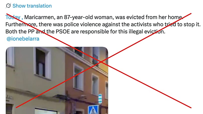 Another tweet calling Maricarmen's eviction "illegal"