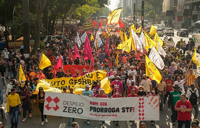 Una protesta en Sao Paulo pidiendo la extensión de la moratoria a los desahucios