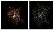 NASA astronotunun 2012 (solda) ve 2024'te (sağda) çektiği kent görüntüleri