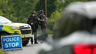 Police guard a road leading to RAF Fairford, 27 September, 2026