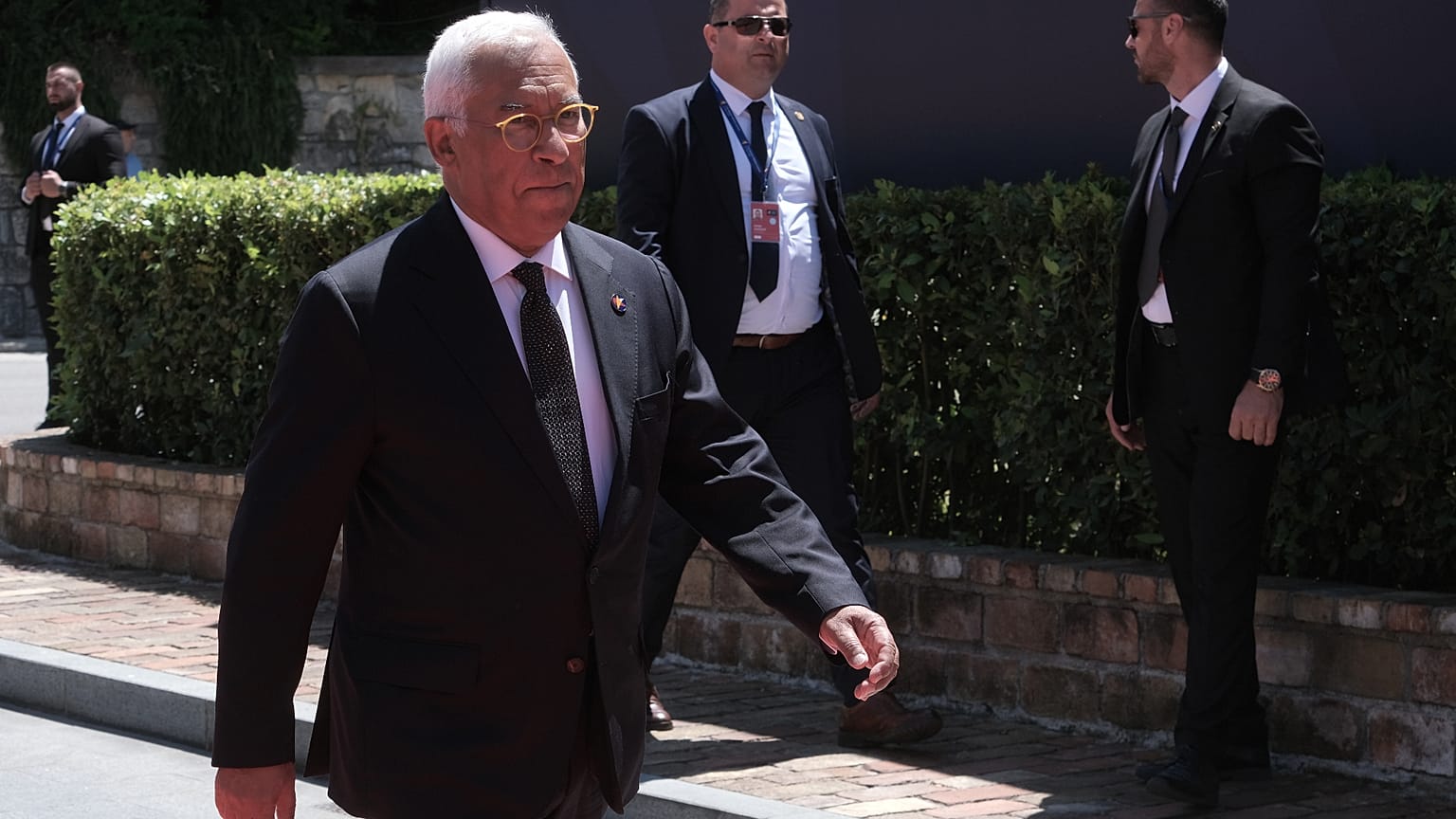António Costa fotografado no Montenegro, onde se encontrava para a cimeira da UE com os países dos Balcãs, em junho de 2026.