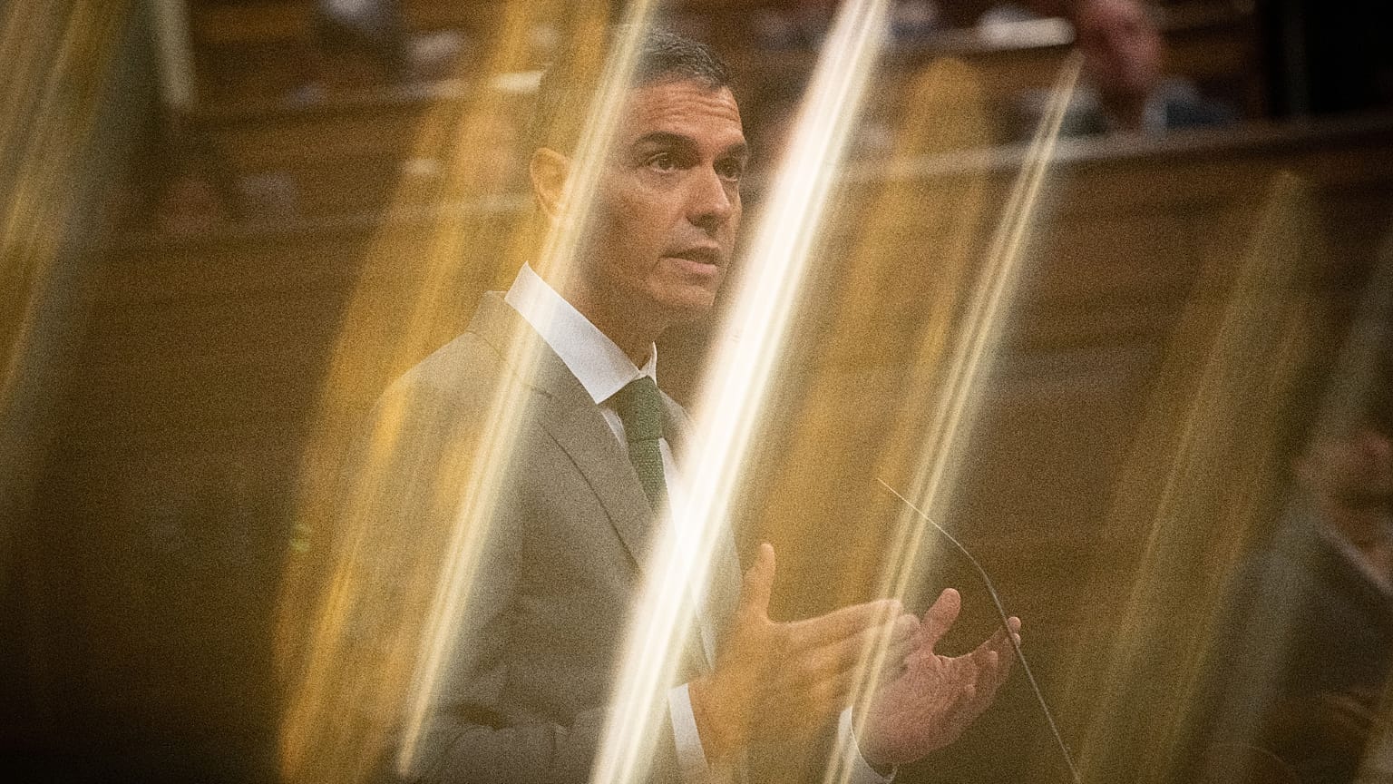 Spanish Prime Minister Pedro Sánchez addresses the Congress of Deputies.
