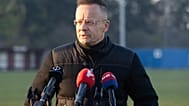 Szijjártó Péter külgazdasági és külügyminiszter nyilatkozik, miután leadta szavazatát az országgyűlési választáson Dunakeszin, a Kinizsi Sportklubban kialakított szavazókörben