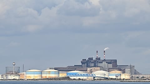 File - View of the oil refinery of Fos-Lavera near Marseille, southern France, Wednesday, 11 March 2026. 