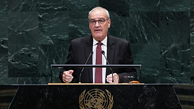 Switzerland's President Guy Parmelin addresses the 81st session of the United Nations General Assembly at UN headquarters, 22 September, 2026