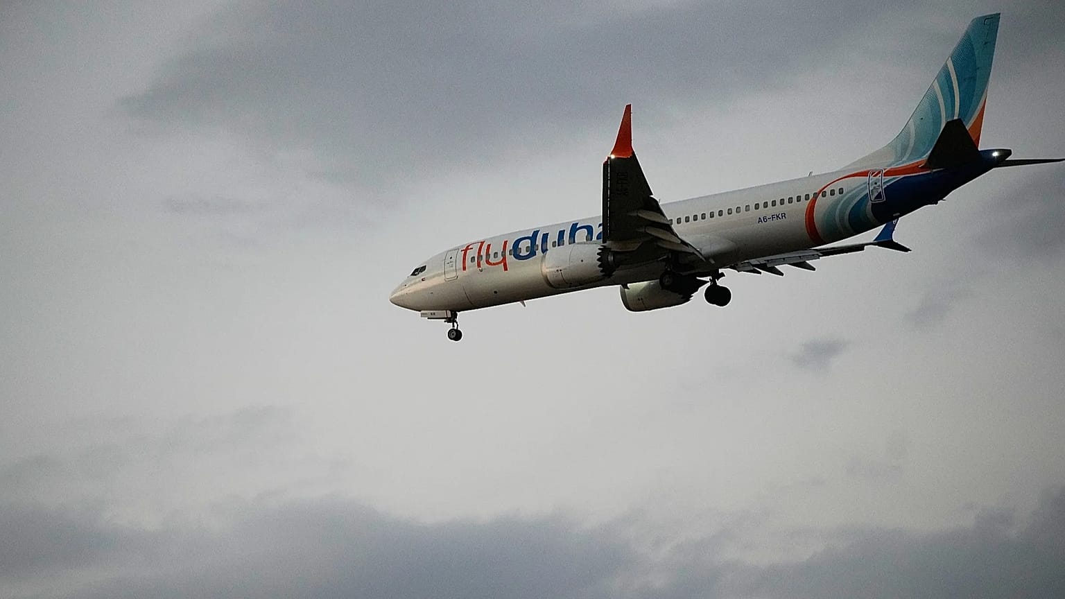 An FlyDubai plane carrying Israeli passengers who had earlier been aboard another FlyDubai aircraft that made an emergency landing in Saudi Arabia approaches near Tel Aviv.