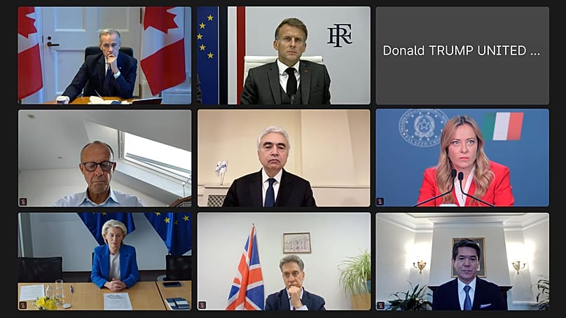 IEA Başkanı Fatih Birol (ortada) G7 toplantısında